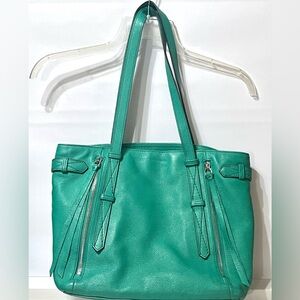 Aimee Kestenberg Green City Slicker Tumbled Leather Tote Bag